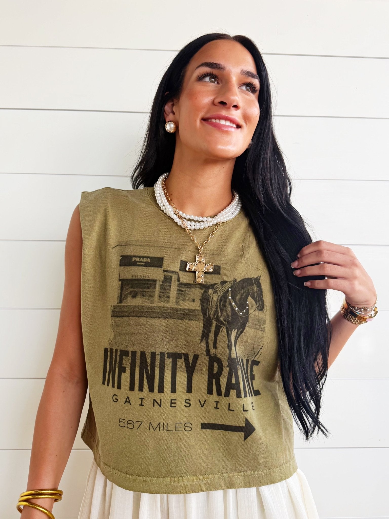Infinity Raine Muscle Tank In Army Green - Infinity Raine