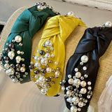 Pearl And Bead Knotted Headband-More Colors - Infinity Raine