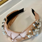 Pearl And Bead Knotted Headband-More Colors - Infinity Raine