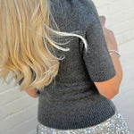 Infinity Raine Tops - Sweaters Charcoal Glam Jewel Sweater