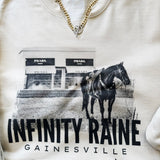 Infinity Raine V-Neck Cut Sweatshirt In Cream - Infinity Raine
