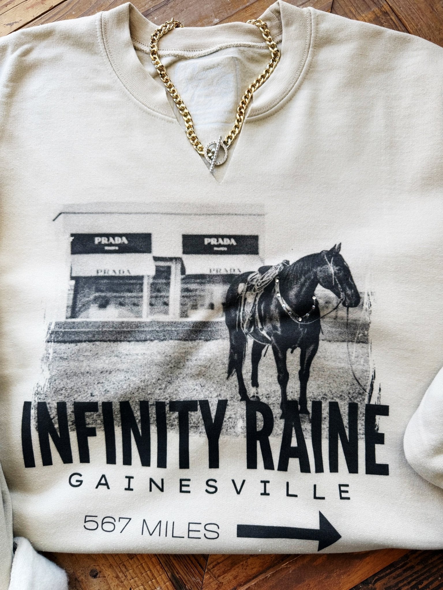 Infinity Raine V-Neck Cut Sweatshirt In Cream - Infinity Raine