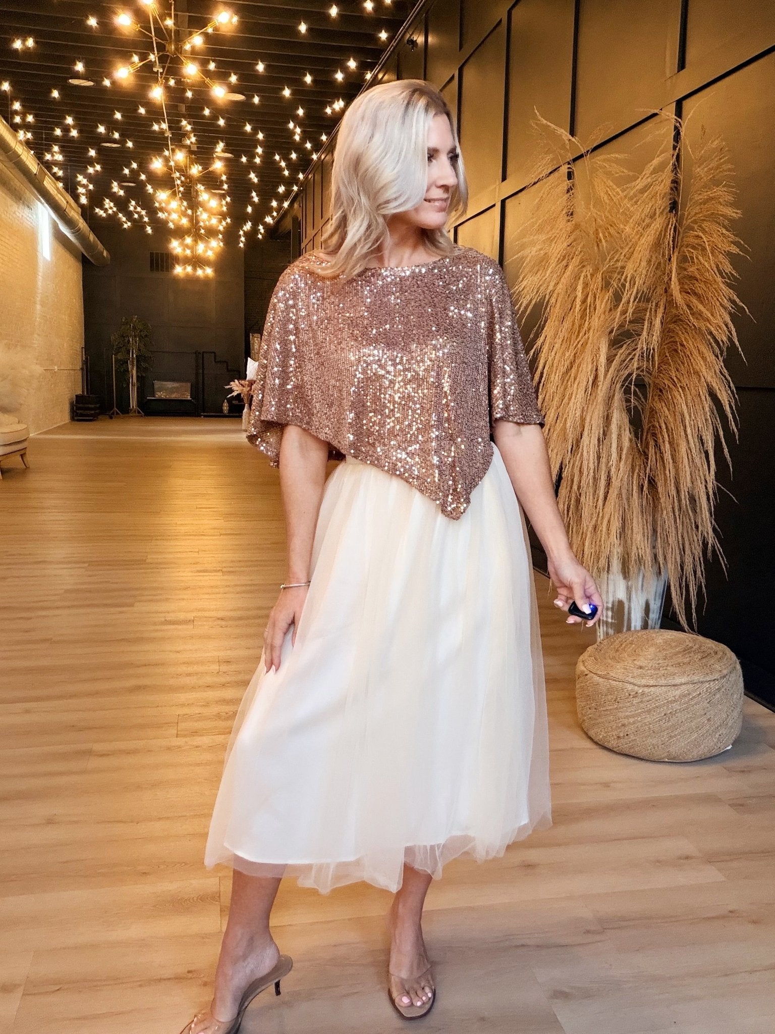 Invitation Tulle Midi Skirt In Cream - Infinity Raine