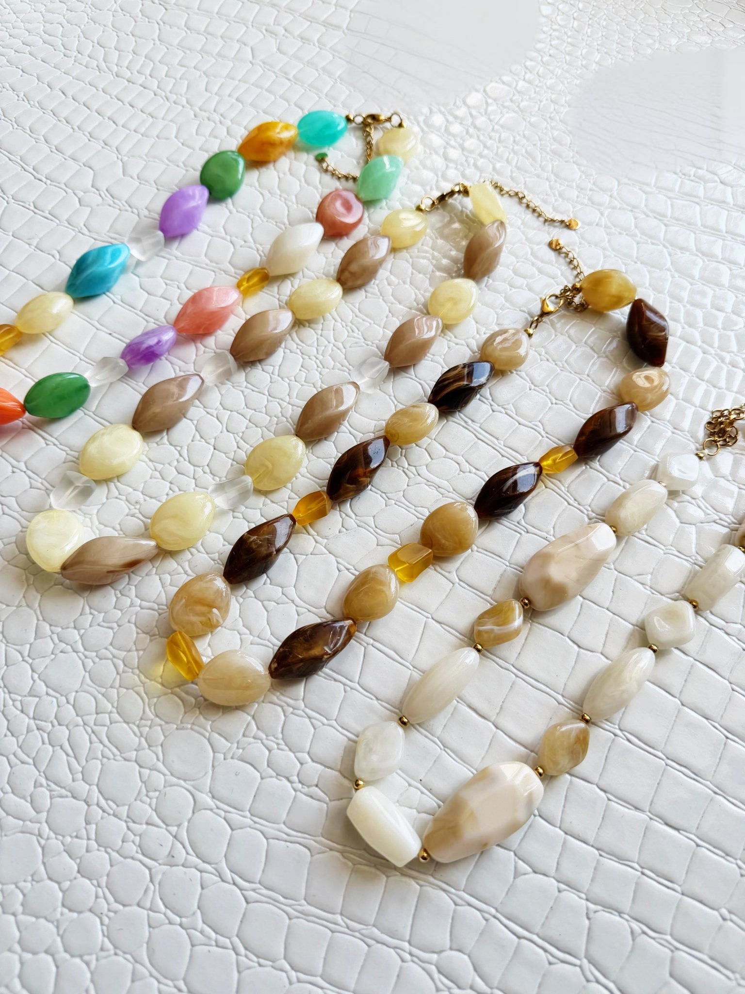 Irregular Chunky Marble Resin Beads Necklace - Infinity Raine