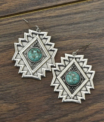 Flame Natural Turquoise Earrings - Infinity Raine