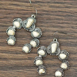 Squash Blossom Natural White Turquoise Earrings - Infinity Raine