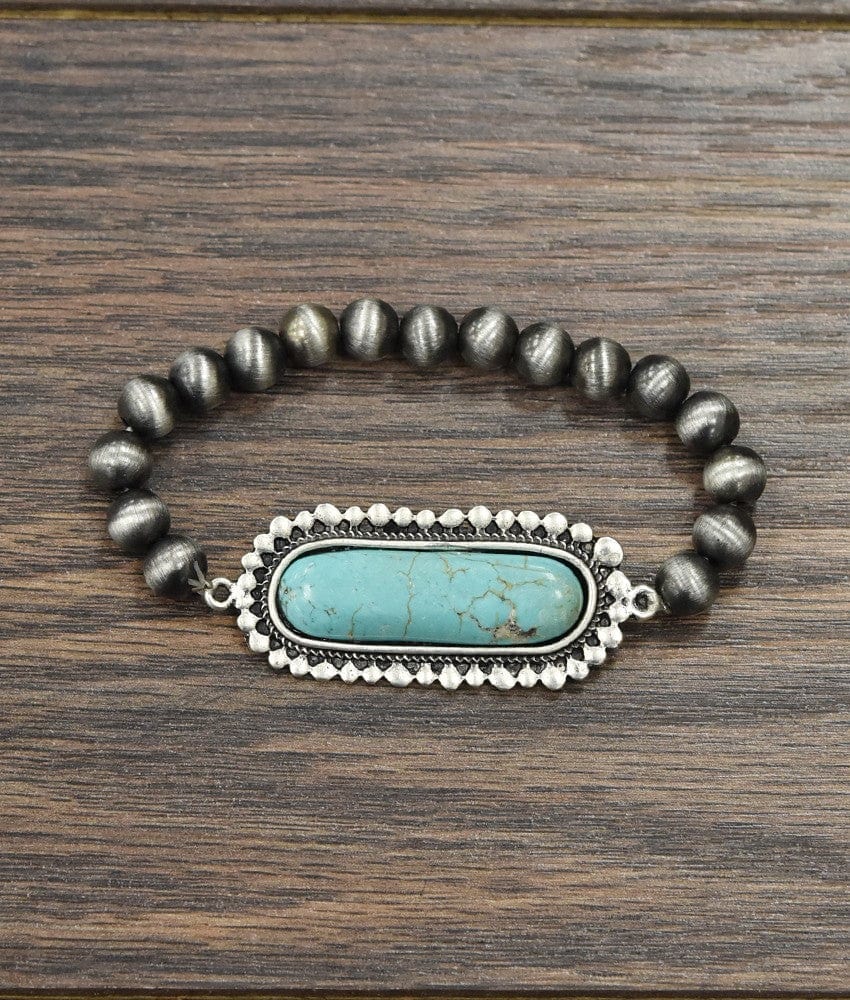 Turquoise Stone Beaded Bracelet - Infinity Raine