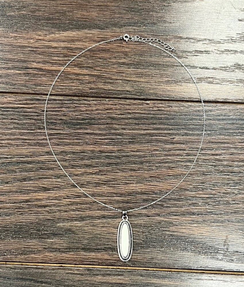Sterling Silver White Turquoise Pendant Necklace - Infinity Raine