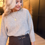 Jamey Wool Blend Mini Wrap Skirt In Espresso - Infinity Raine