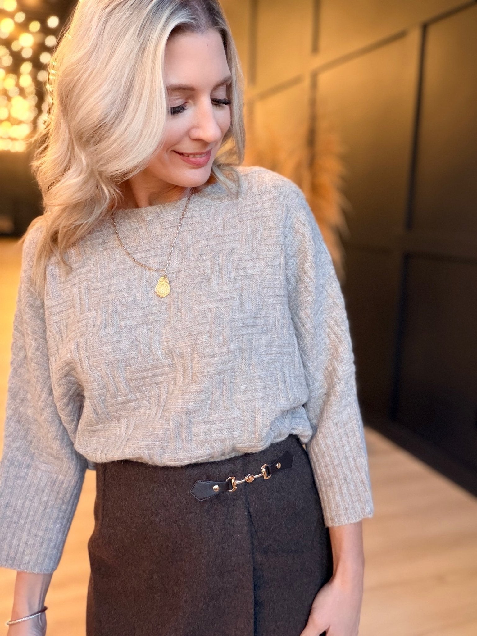 Jamey Wool Blend Mini Wrap Skirt In Espresso - Infinity Raine