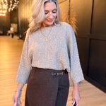 Jamey Wool Blend Mini Wrap Skirt In Espresso - Infinity Raine