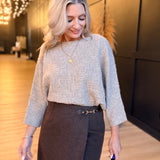 Jamey Wool Blend Mini Wrap Skirt In Espresso - Infinity Raine