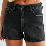 JBD Classic Hem Shorts In Washed Black - Infinity Raine