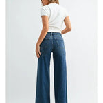 JBD High Rise Palazzo Jean In Dark Denim - Infinity Raine