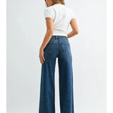 JBD High Rise Palazzo Jean In Dark Denim - Infinity Raine