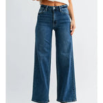 JBD High Rise Palazzo Jean In Dark Denim - Infinity Raine