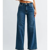 JBD High Rise Palazzo Jean In Dark Denim - Infinity Raine