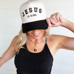 Jesus Is King Trucker Hat In black - Infinity Raine