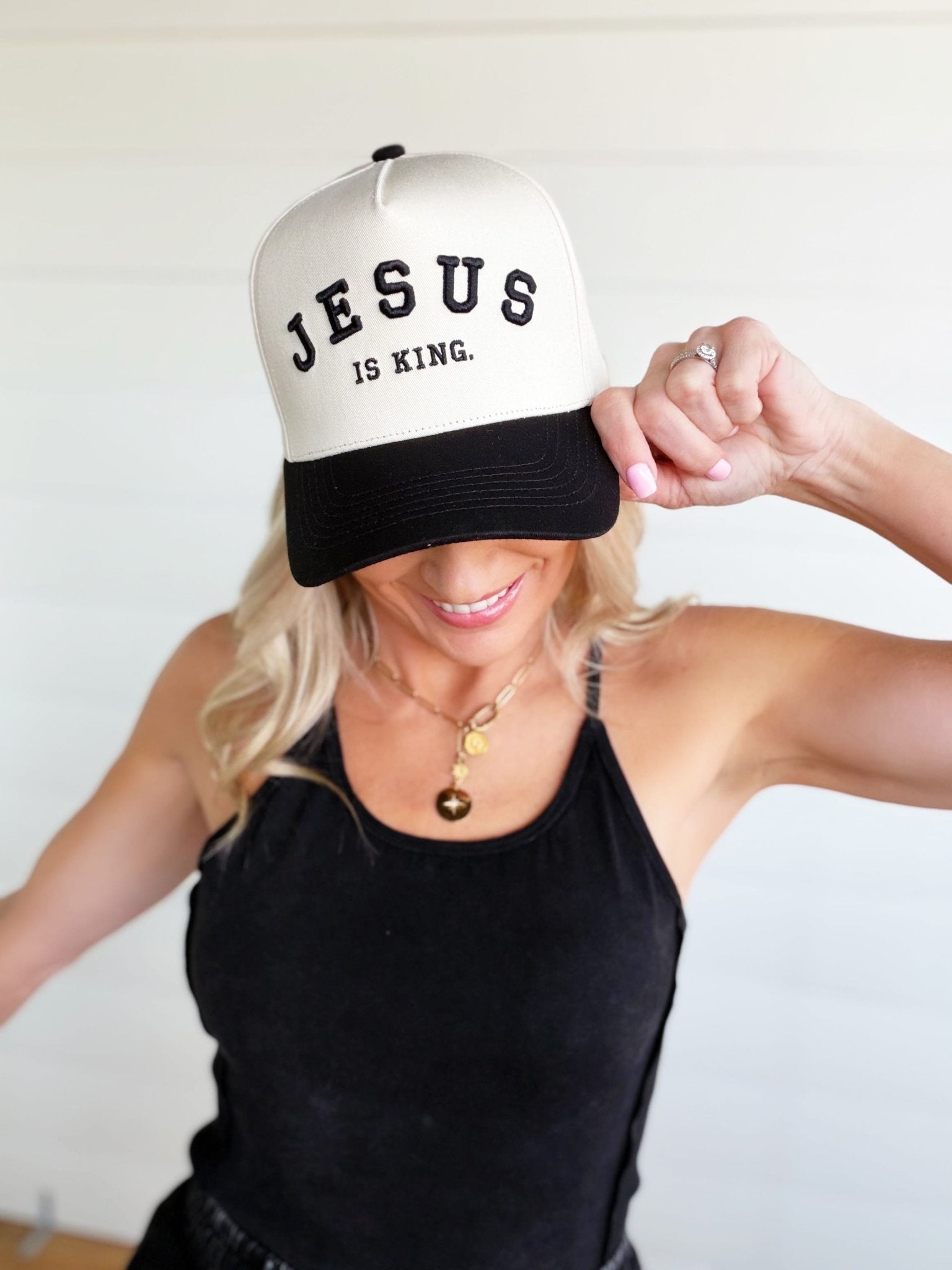 Jesus Is King Trucker Hat In black - Infinity Raine