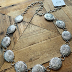 Engraved Concho Belt-Antique Silver - Infinity Raine