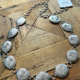 Engraved Concho Belt-Antique Silver - Infinity Raine