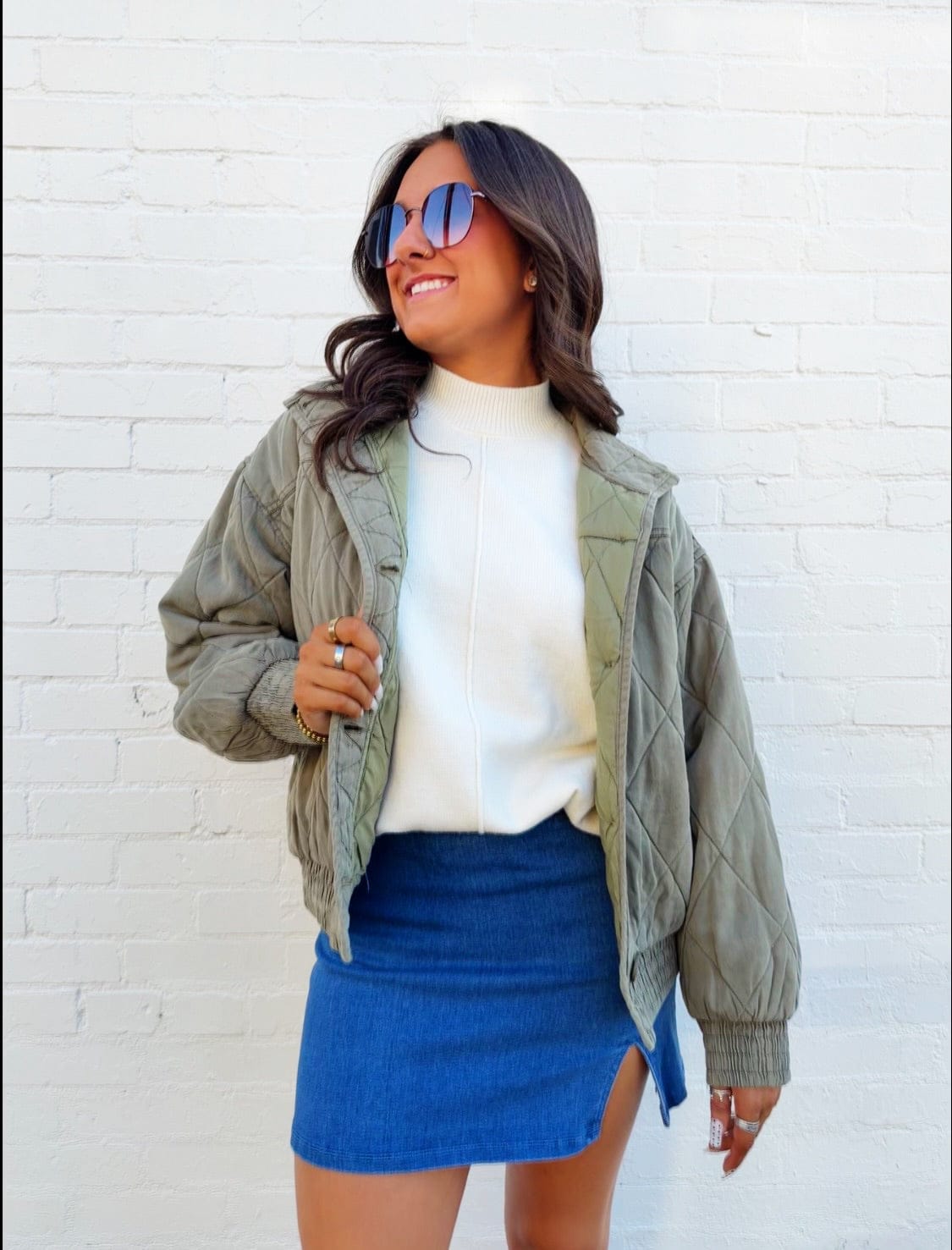 JOA Outerwear - Jackets & Coats Washed Quilted Jacket In Olive