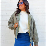 JOA Outerwear - Jackets & Coats Washed Quilted Jacket In Olive