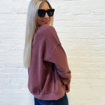 Texas Corded Pullover In Burgundy - Infinity Raine