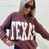 Texas Corded Pullover In Burgundy - Infinity Raine