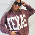Texas Corded Pullover In Burgundy - Infinity Raine