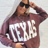 Texas Corded Pullover In Burgundy - Infinity Raine