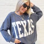 Texas Corded Pullover In Indigo Blue - Infinity Raine