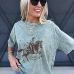 Rodeo Graphic Tee In Olive - Infinity Raine