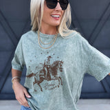 Rodeo Graphic Tee In Olive - Infinity Raine