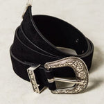 Classic Western Designed Buckle Belt In Black - Infinity Raine