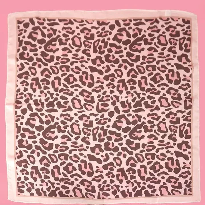 Leopard Silk Scarf In Pink - Infinity Raine