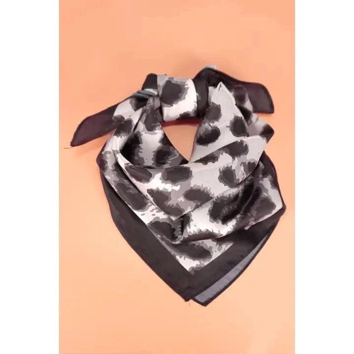 Silk Leopard Scarf In Black - Infinity Raine