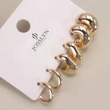 Bubble Hoop Huggie Trio Earrings - Infinity Raine