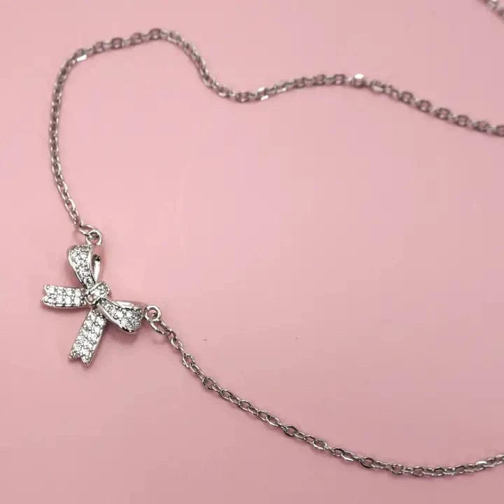 josslyn Jewelry - Necklaces Bow Necklace In Silver 45190902