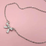 Bow Necklace In Silver - Infinity Raine