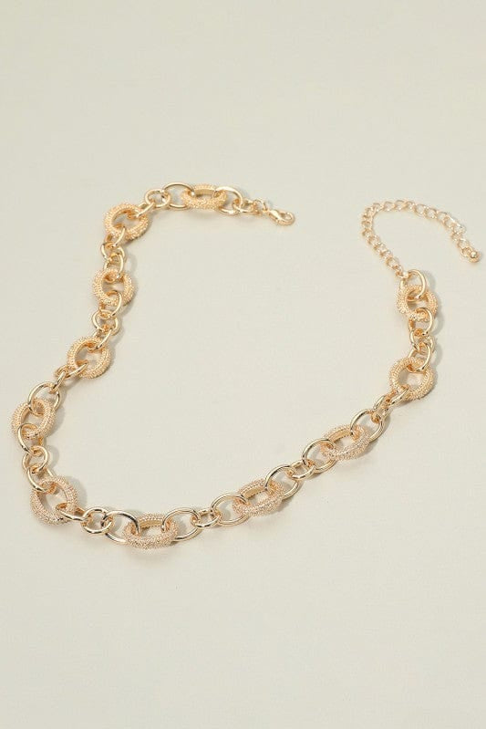 josslyn Jewelry - Necklaces Chunky Textured Link Chain Necklace