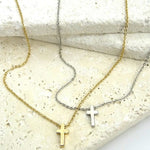 Classic Mini Cross Necklace In Silver - Infinity Raine