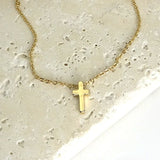 Classic Mini Cross Necklace In Silver - Infinity Raine
