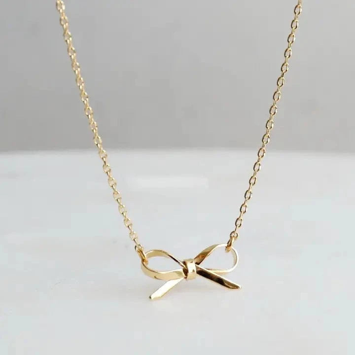 Dainty Bow Necklace In Gold - Infinity Raine