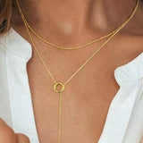 josslyn Jewelry - Necklaces Layered Cross Y Necklace In Gold