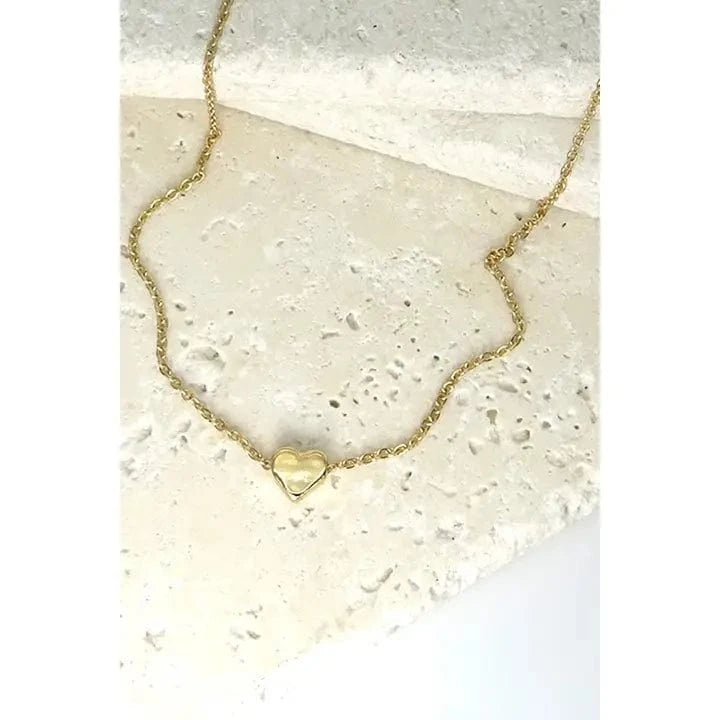 Mini Heart Necklace In Gold - Infinity Raine