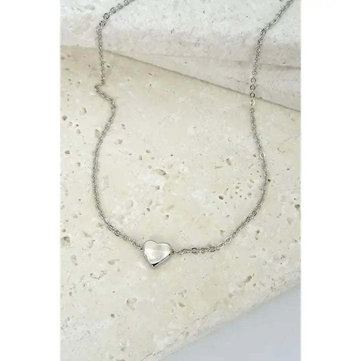 Mini Heart Necklace In Silver - Infinity Raine