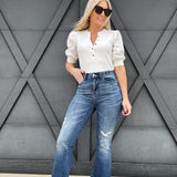 Judy Blue Contrast Destroy Flare Jeans - Infinity Raine