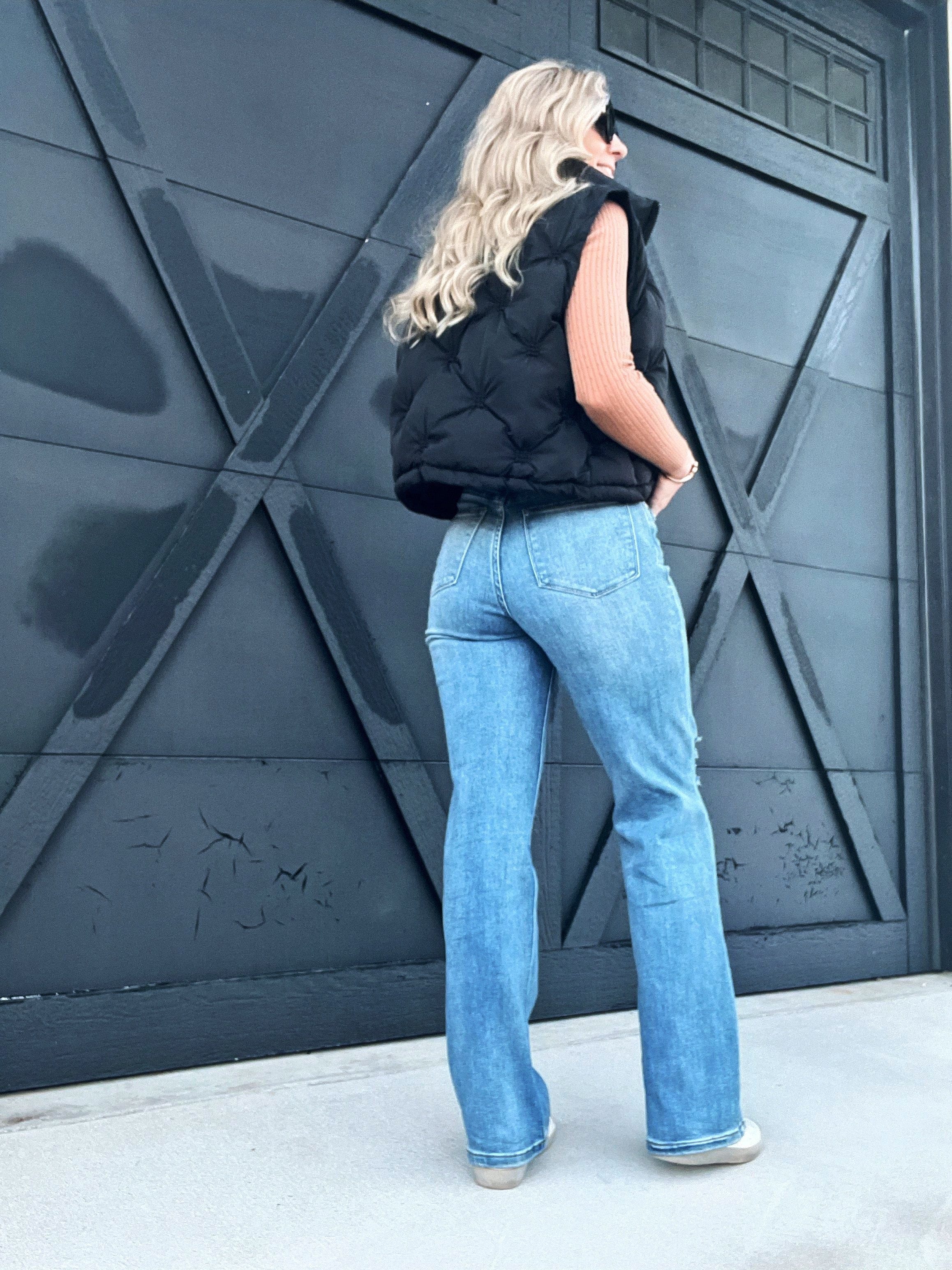 Judy Blue High Waist Tummy Control 90s Straight Jeans-Medium Wash - Infinity Raine