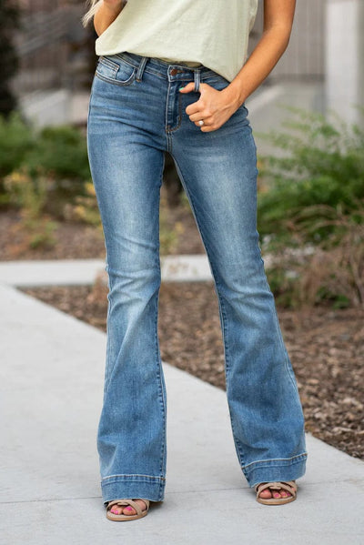 Judy Blue High Waisted Destroy Trouser Wide Leg Jeans - Infinity Raine
